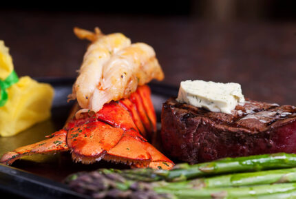 Romantic Surf n Turf Dinner for 2- Oysters, Lobster Tails & Black Angus Rib Eye + Dessert!